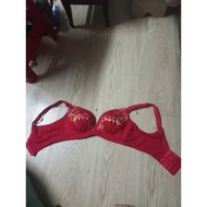 Red embroidered bra B80 cm MS40