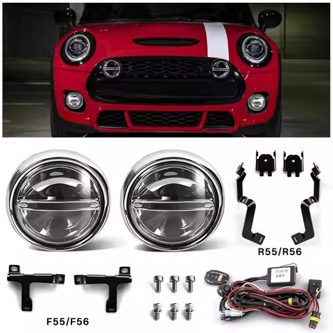 2pcs Front Bumper Lamp For BMW Mini Cooper F55 F56/R55 R56 LED DRL Daytime Running Rally Light Drivi