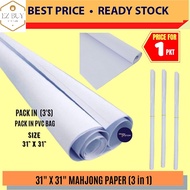 OKADA MAHJONG PAPER WHITE 31" X 31" - 3's / MAHJUNG PAPER / 3 IN 1 / WHITE MAHJONG PAPER