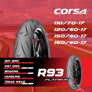 CORSA TAYAR R93 PLATINUM RACING SOFT COMPOUND TIRE FOR R25 R15 MT15 NINJA CBR250 PALING GRIP CORNER