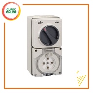 [S56C532GY] Schneider Electric S56 32A Switched Socket Outlet 500V 5P IP66 Grey (cupex)