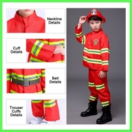 ✽ ☾ ⨷ ❀ Fireman Costume for Kids Boys Firefighter Career Guidance Suit Children Carrer Cosplay Unif