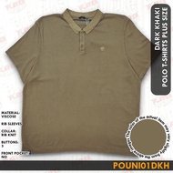 Plus Size Men's Polo T Shirt With 3 button No Pocket Color Dark Khaki Code POUNI01DKH
