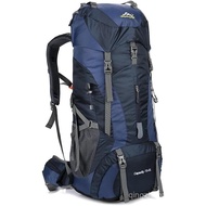 75L Camping Backpack with Rain Cover  Travel Backpack  Camping for Hiking, Running, Cycling (Drak Bl