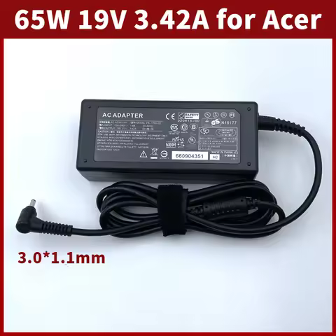 19V 3.42A 65W 3.0*1.1mm Laptop AC Power Adapter Charger For ACER Aspire S3 S5 S7 P3 Iconia C740 C720