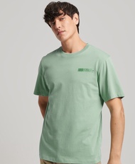 Superdry Organic Cotton Stacked Logo T-Shirt - Granite Green