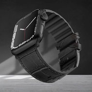 Viva VENTURX COX真皮鱷魚紋 AppleWatch 錶帶 for 45/44/42m黑色