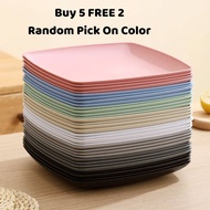 26cm Square Wheat Straw Plate/Pinggan Plastik/Plastic Plate/Piring Plastik/Dinner Plate/Set Pinggan