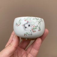 Cốc Trà Gốm Sứ Phong Cách Trung Hoa Cổ Điển Thủ Công Cốc Trà Khách Cốc Trà Thiền Nhỏ Hình Gấu Trúc C