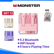 Monster XKT12 Gaming Earphones Wireless Bluetooth 5.3 Headphones TWS HIFI Sound Sports Earbuds Noise Reduction for Xiaomi Oppo Vivo Samsung Huawei Realme