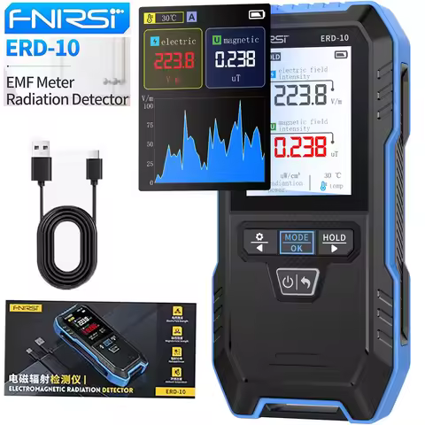 FNIRSI ERD-10 EMF Detector,4 in 1 EMF Radiation Meter with Curve Mode,EMF Reader Electromagnetic Fie