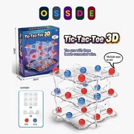 OSSDE 3D Tic Tacs Toe Games Noughts And Crosses Game Table Board Game 3D Chess Join the Beads