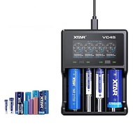 【AS Không dây】 XTAR VC4SL Intellegent LCD Battery Charger USB C QC3.0 Fast Charge 1.2V Ni-MH AAA AA