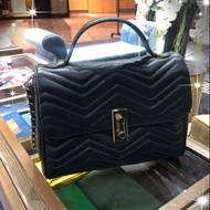 Regent Black Quilted Handbag 100% Genuine Leather