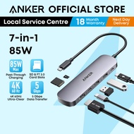 Anker USB C Hub 7-in-1 Multi-Port USB Adapter 4K 60Hz HDMI 85W Power Delivery USB C SD Card A83D2