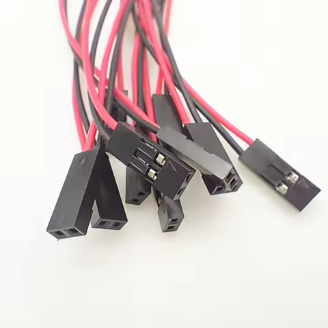 10Pcs 2 Pin Female Jumper Connector Wire 2.54mm Pitch Length 10CM 20CM 30CM Single Head 2P For Dupon