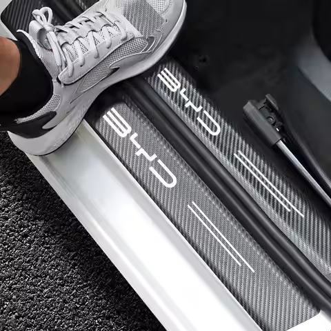 Car Door Sill Plate Protector Stickers For BYD M6 G3 G5 T3 13 F3 F0 S6 S7 E5 E6 L3 tang yuan atto3 s