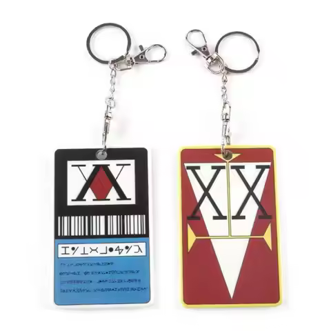 Anime Hisoka Kurapika Killua Zoldyck Cosplay License Card Holders PVC Card Set Cover Case Key Chain 