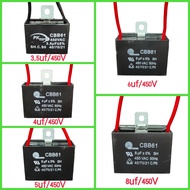 ซีพัดลม คาปาซิเตอร์ 3.5uf, 4uf, 5uf, 6uf, 8uf / 450v แบบมีสาย ตัวเก็บประจุ ใช้กับพัดลม พัดลมทั่วไป แ