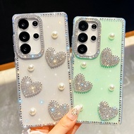 Fashion DIY Pearl Love Phone Case Samsung Galaxy S25 Ultra S25 Plus S25 S24 FE S24 Ultra S24 Plus S2