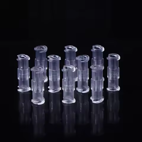 10Pcs Transparent Plastic Syringe Connector Leak Proof Double Helix Medical Sterile Luer Lock Adapte