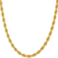 LUX & GOLD High Quality and Authentic 18k Gold plated Chunky Rope Necklace (22 inches) for men  Appe