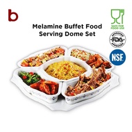 [RAYA] Melamine 16pcs Party Set Rotating Buffet Food Serving Dome Set | Hidangan Lauk Makanan Jamuan