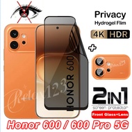 For Honor 600 Pro 5G Anti-Privacy Hydrogel Film and Camera Flim For Honor 600 600Pro Honor600 Honor6