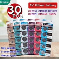 30PCS CR2032 3V Lithium Battery CR2025 CR2016 CR1220 CR2450 CR927 Button Battery CR2032 Batteria CR 