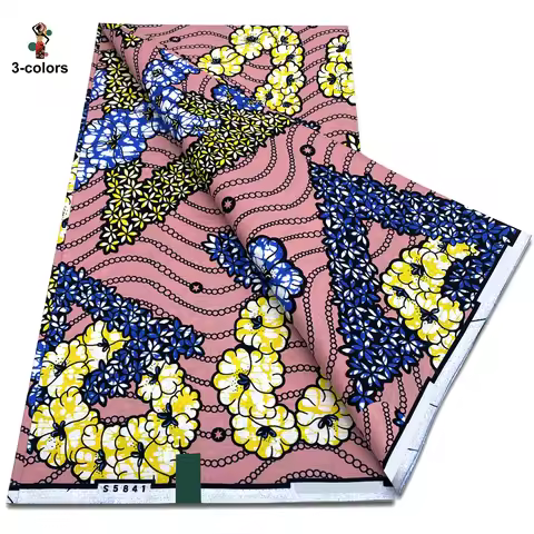 Wholesale Super Quality African Ankara Wax Fabric New 100% Cotton Material Soft Fashion Pink Tissu P