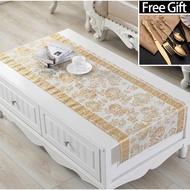 50*230 CM Table Runner PVC Table Cloth Waterproof Oil proof Table Luxury Bronzing Runner