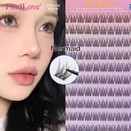 FindLove 120Clusters Glue Free Eyelash Mermaid Style C Curl 10-12mm Self Adhesive  Pre Glued Eyelash