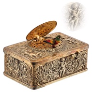 Automatic pop-up bird shaped alloy box 3D retro bird music box
