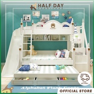 Halfday - Bunk bed, Small Apartment Loft Bed, Boy's Bunk Bed, Multifunctional Kids Bed, Mother Bed, Double Decker Bed