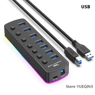 Store YUEQIN3 Rgb USB 3.0 HUB 7 cổng cổng dữ liệu cổng adapter 5Gbps tốc độ cao cá nhân On Off Switc