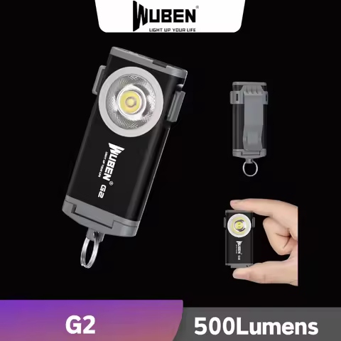 WUBEN G2 Keychain Light 500Lumens Type-C Rechargeable 5 Lighting Modes Magnetic tail 175° Wide-angle