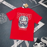 EVISU/God of Fortune/2026 Classic Round Neck Short-Sleeved T-Shirt Men Women New Style All-Match Pri