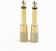 2PCS 6.35 mm 1/4 inch Plug to 3.5 mm 1/8 inch Male to Female Gold Plated Audio Jack Adapter, Headpho