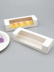 8入白色pp窗型方形蛋糕盒,適合蛋糕,巧克力餅幹包裝,適合生日和婚禮派對