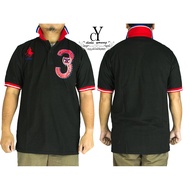 CY-60178 [ BLACK ] MAN POLO COLAR SHIRT WITH PLUS BIG SIZE XXL 3XL