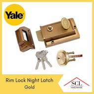YALE Rim Lock Night Latch - Gold Lacquer V78