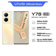 vivo Y78 5G 8GB+8GB Extended + RAM 256GB ROM, 120Hz OLED 3D Curved Display, 64MP OIS Camera, 5000mAh