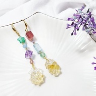 頂級黃水晶 盤長 法輪 玉瓍 海藍寶 紫水晶 彩虹 耳環 單品 禮物