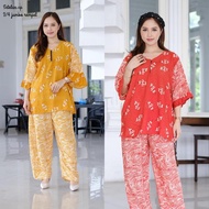 [Batik JF Grosir] Setelan Tidur CP Motif Daisy Jumbo Tangan 3/4 Rempel Busui Zipper Ld: 120 Baju Cel