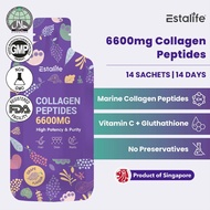 Estalife Collagen Peptides 6600MG | Vit C + Whitening Glutathione | Grape | Hydrolysed Marine 胶原蛋白