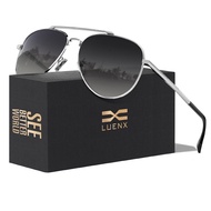 LUENX Aviator Sunglasses for Men Women Polarized Driving Classic Shades - UV 400 Protection with Acc