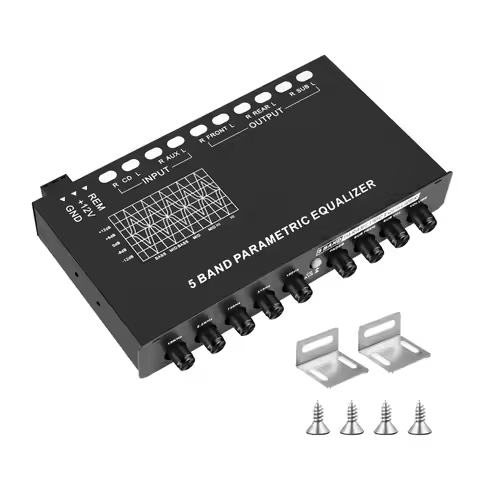 5 Band Car Audio Equalizer Professional Multifunctional EQ Tuning Crossover Amplifier Parametric Aud