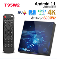 T95w2 Android 11.0 Dual-Band Bluetooth AV1 Amlogic S905w2 OTT TV Box