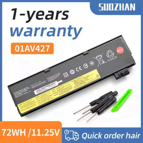 SUOZHAN New Original 01AV427 72Wh Laptop Battery For Lenovo ThinkPad T470 T480 T570 T580 P51S P52S 0