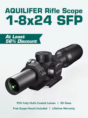 Aquilifer 1-8x24 LPVO SFP Rifle Scope ED Glass 95% FMC Free Scope Mount AircraftGrade Aluminum for A